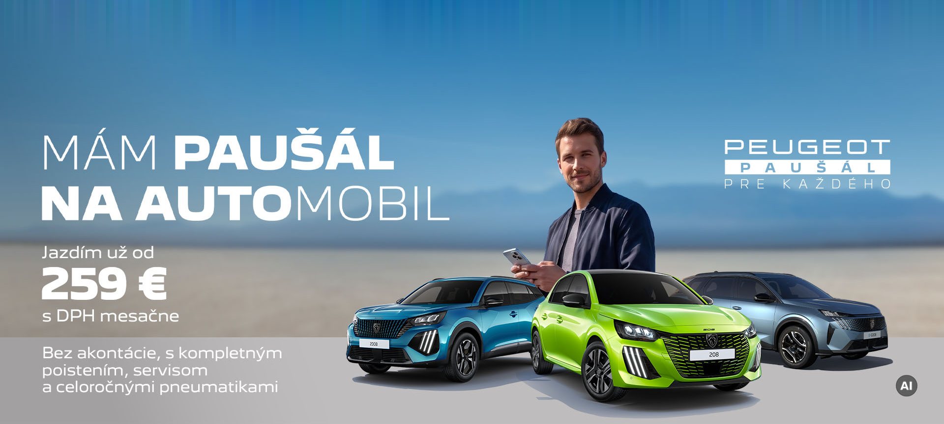 Peugeot Paušál od 259 € s DPH mesačne